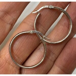 IBB Sterling Silver Hoop Earrings Hinged 925 Signed